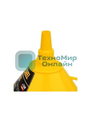 Воронка пластиковая Denzel 160 мм с металлическим ситом, непроливайкой и гибким наконечником