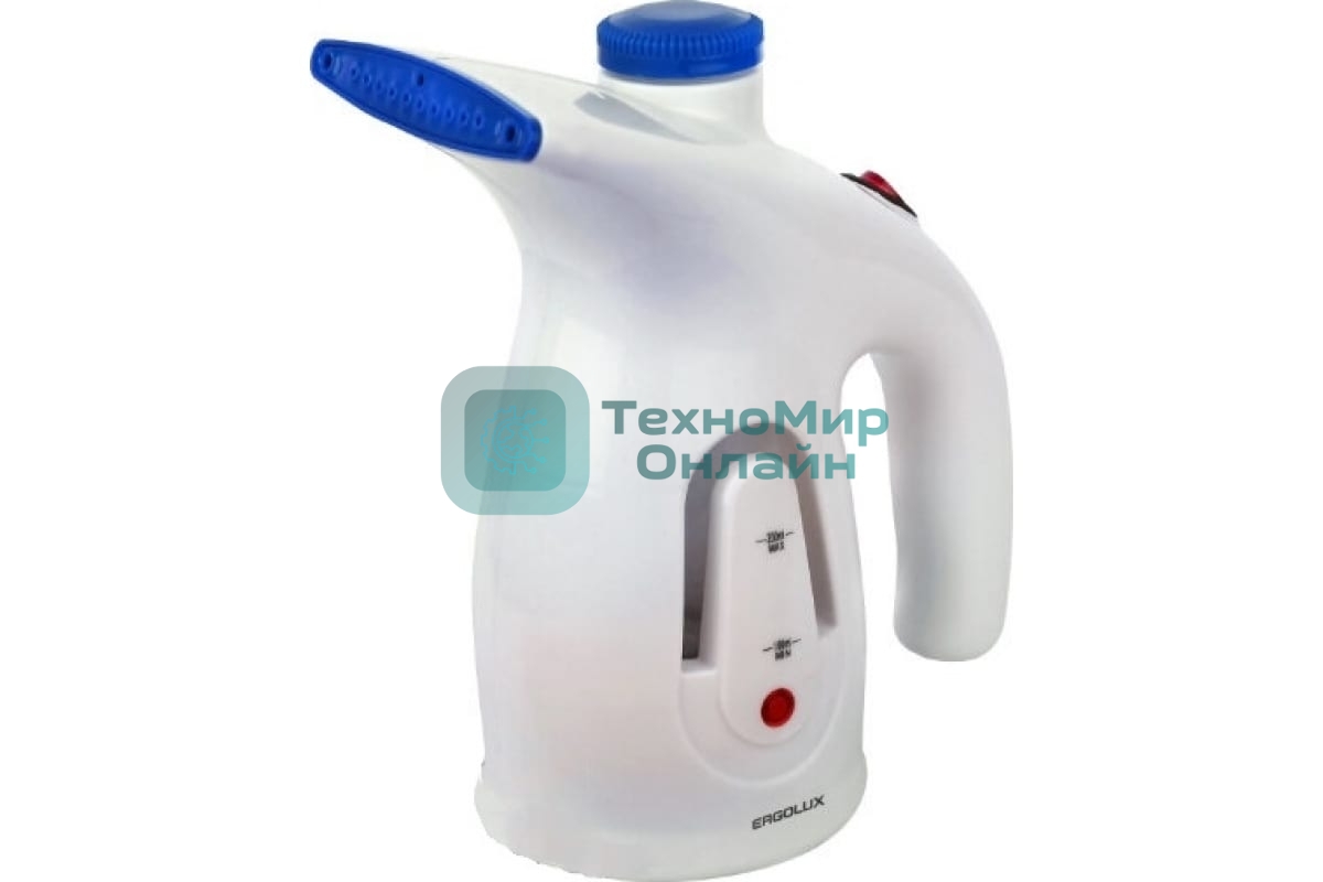 Отпариватель Ergolux ELX-GS01-С35 белый/синий, 800 Вт, 98 г/мин, 200 мл