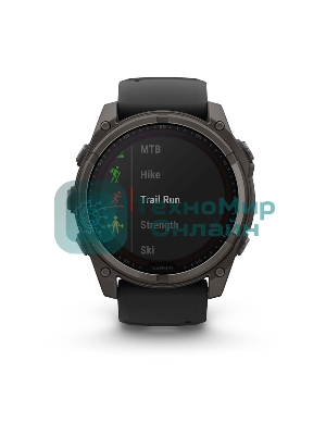 Смарт-часы Garmin Fenix 8 Solar Sapphire титановый угольно-серый DLC, черный 51мм