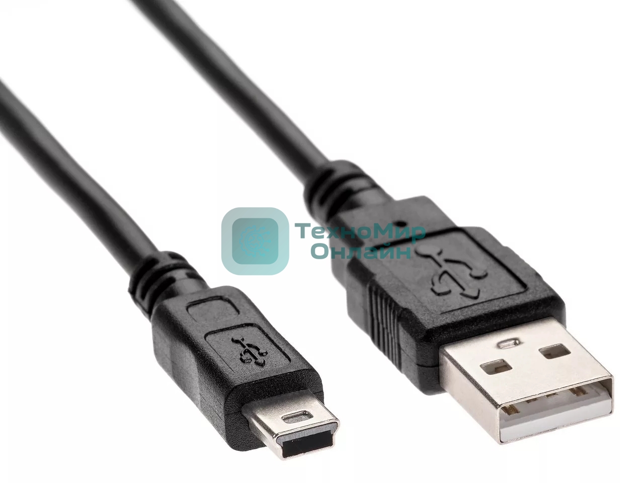 Кабель USB 2.0 A-->mini-B 5P (1.8 м) черный, Telecom TC6911BK-1.8M