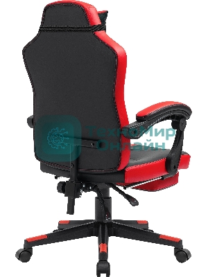 Кресло Defender DIABLO BLACK/RED черный/красный, экокожа, подставка для ног