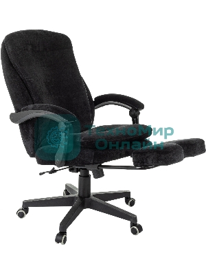 Кресло руководителя Бюрократ T-9950MSG-F Fabric черный Light-20, крестов. пластик, подст. для ног