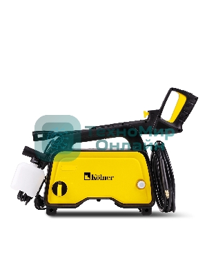 Мойка высокого давления 120/70 бар, KOLNER K120M, компакт, 1400Вт, 390л/ч, метал.помпа, шланг ВД 5м, кабель 5м, самовсас, Auto stop (емкость для шампуня)