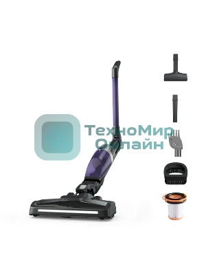 Пылесос вертикальный Tefal TY1238WO серый/фиолетовый, питание от аккумулятора, 145 Вт, уборка сухая, пылесборник 0.4 л, работа от АКБ max 40 мин.