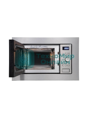 Микроволновая печь встраиваемая Evelux MW 20 X серебристый, 20 л, 700 Вт, переключатели - кнопки/поворотный механизм