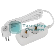 Удлинитель электрический ЭРА UDL-16-215-E Greenline 2 розетки с заземлением 1,5м ПВС 3x1мм2