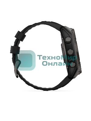 Смарт-часы Garmin Fenix 8 Solar Sapphire титановый угольно-серый DLC, черный 51мм