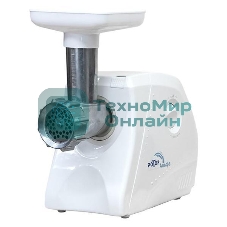 Мясорубка электрическая Ротор Альфа ЭМШ 35/250-4 белый, 1500 Вт, 0.6 кг/мин, защита от перегрузки, насадки - 4