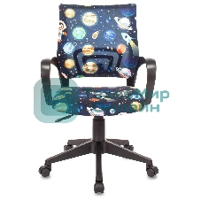 Кресло Бюрократ BuroKIDS 1 черный, ткань, 120 кг