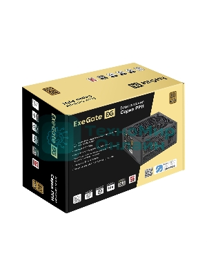 Блок питания 450W ExeGate 80 PLUS Bronze 450PPH (ATX, APFC, КПД 88% (80 PLUS Bronze), 12cm fan, 24pin, (4+4)pin, 2xPCI-E, 3xSATA, 3xIDE, черный, Color Box)