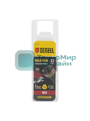 Коронка по металлу Denzel HSS, 32 мм, нитридтитановое покрытие