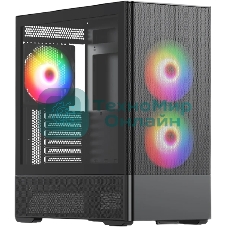 Компьютерный корпус без блока питания Case HSPD M712, Mesh Mid Tower, Black, TG, 0.6 SPCC, no fans, E-ATX, ATX, mATX, mITX, 175/410/160мм, 2x2.5