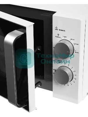 Микроволновая печь Galanz MOS-2401FMW белый, 20 л, 800 Вт, переключатели - поворотный механизм