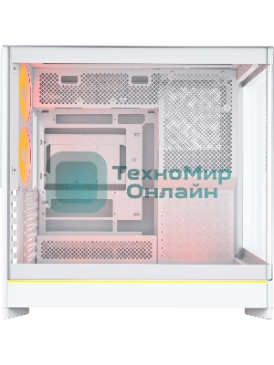 Компьютерный корпус Montech HS02 PRO белый без БП ATX 4x140мм 2xUSB 3.0 audio bott PSU