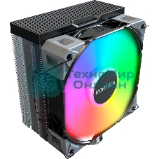 Устройство охлаждения(кулер) Montech NX400 ARGb Soc-AM5/AM4/1200/1700/1851 черный 4-pin 34.17dB Al+Cu 220W Ret (NX400ARGbBK)