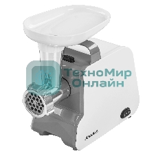 Мясорубка электрическая АКСИНЬЯ КС-2007С белый, 2000 Вт, 2.0 кг/мин, реверс, защита от перегрузки, насадки - 5