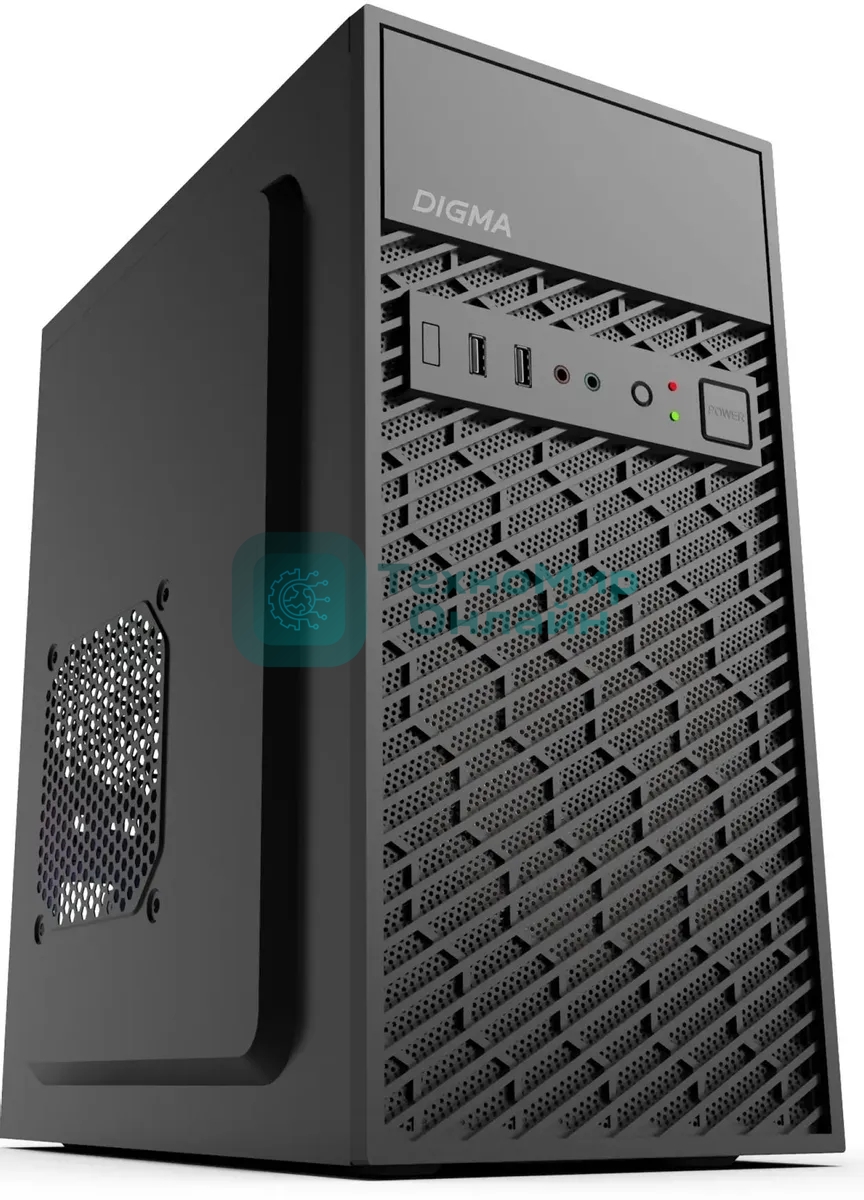 Компьютерный корпус Digma DCC-MN303 черный без БП mATX 1x80мм 2x120мм 1xUSB 2.0 1xUSB 3.0 audio
