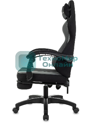 Кресло Zombie Weaver черный/серый, ткань, подголовник, подставка для ног