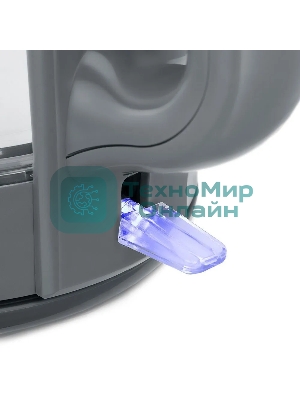 Чайник электрический Kitfort КТ-6762 3 л, 2000 Вт, серый/серебристый корпус: стекло/металл/пластик