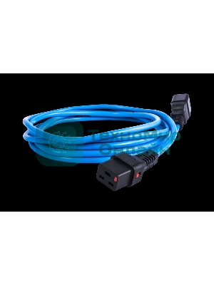 Шнур питания с фиксатором REM IEC 60320 C19/IEC 60320 C20, 16 А/250 В (3 x 1,5), длина 1,8 м, синий R-16-Cord-C19-C20-1.8-Blue
