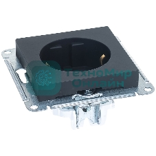 Механизм розетки 1-м СП AtlasDesign с заземл. 16А карбон SchE ATN001043