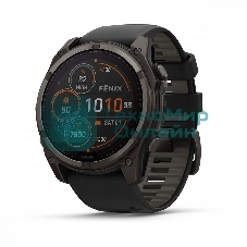 Смарт-часы Garmin Fenix 8 Solar Sapphire титановый угольно-серый DLC, черный 51мм