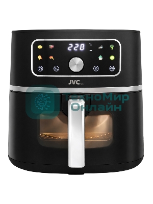 Аэрогриль JVC JK-MB058 черный, 1750 Вт, 7 л, механическое управление, 8 программ