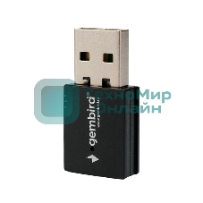 Сетевой адаптер Wi-Fi+Bluetooth Gembird WNP-UA-018 двухдиапазонный мини, 600 Мбит, USB, 802.11b/a/g/n/ac