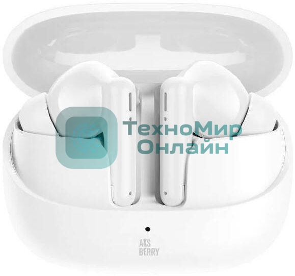 Наушники TWS Aksberry B22 белый, вкладыши, Bluetooth 5.3, сенсорное управление, до 6 ч