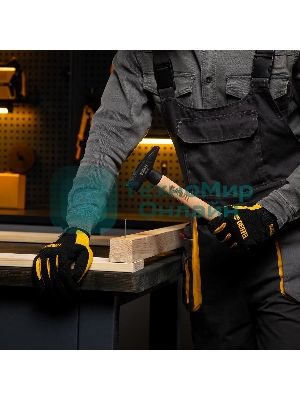 Молоток слесарный Denzel 400 г, кованый квадратный боек, буковая рукоятка