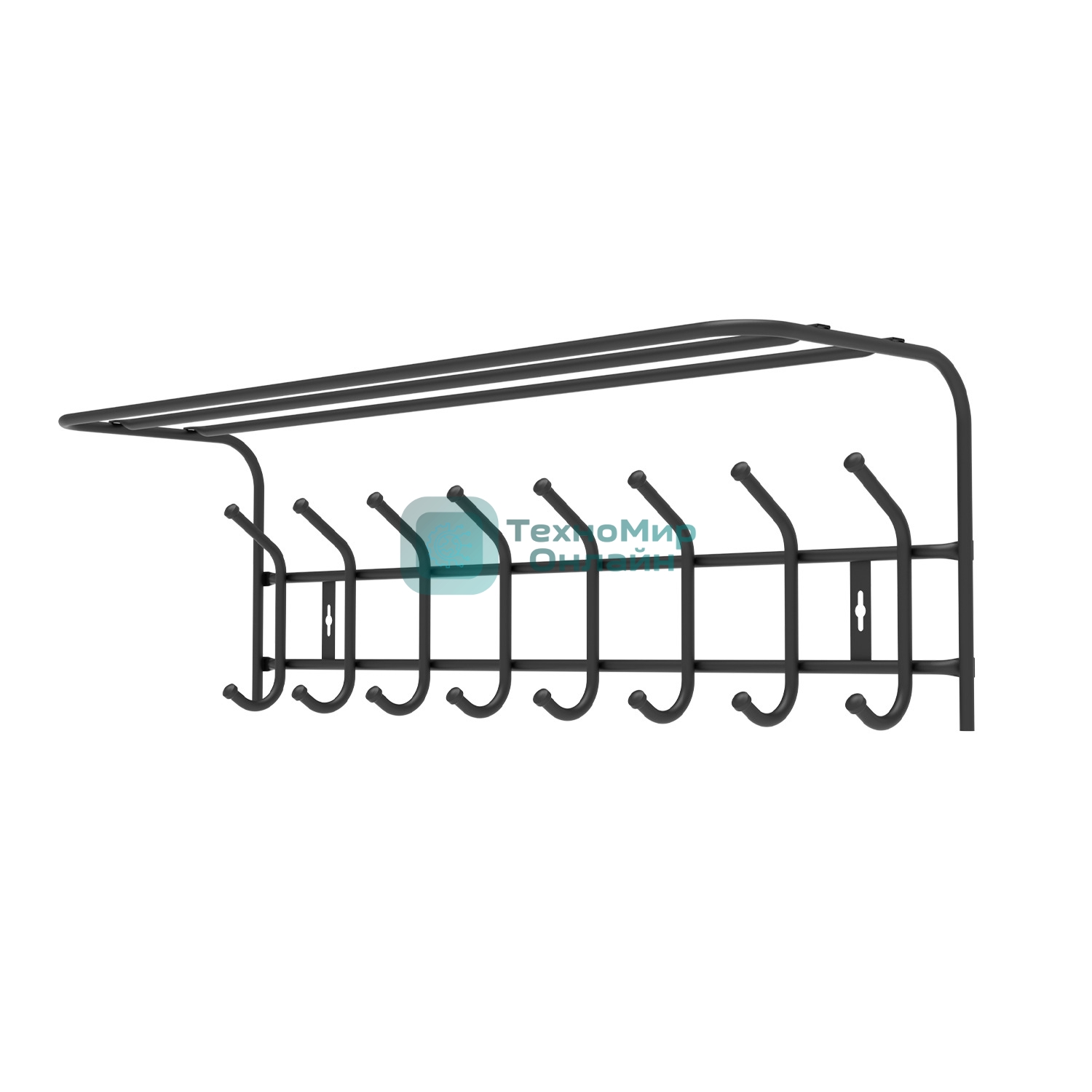 Вешалка с полкой Ника-Премиум ВП8М/Ч черная, 8 крючков