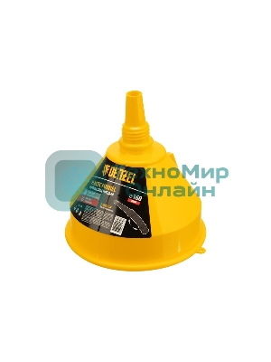 Воронка пластиковая Denzel 160 мм с металлическим ситом, непроливайкой и гибким наконечником