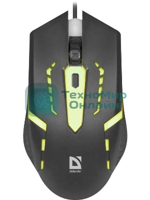 Мышь проводная Defender Flash MB-600L черный, 1200 dpi, USB, кнопки - 4