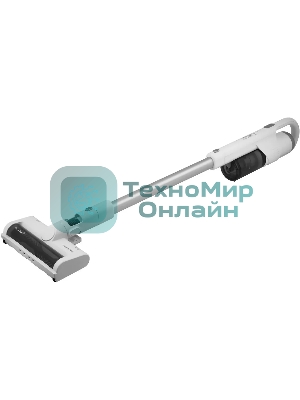 Пылесос вертикальный Coolfort CF-3003 белый, питание от аккумулятора, 120 Вт, уборка сухая, пылесборник 0.5 л, работа от АКБ max 40 мин.