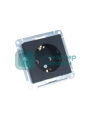 Механизм розетки 1-м СП AtlasDesign с заземл. 16А карбон SchE ATN001043