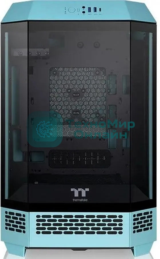 Компьютерный корпус Thermaltake The Tower 300 Turquoise голубой без БП miniITX 7x120мм 5x140мм 2xUSB 3.0 audio bott PSU