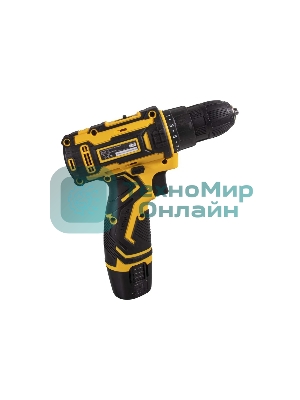 Дрель-шуруповерт Eurolux ДА-12/2-1Li, 12 В, 1.5 Ач, 25 Нм, щеточный