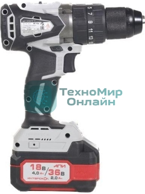 Дрель-шуруповерт аккумуляторная INTERSKOL DAU-13/36V 90