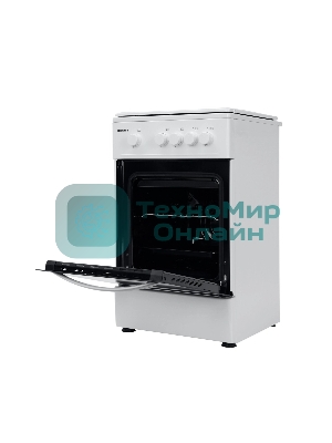 Плита газовая Kraft KF-FSK5301GW белый, конфорок 4 газовых, духовка 58 л, 50 см x 85.5 см x 55.6 см