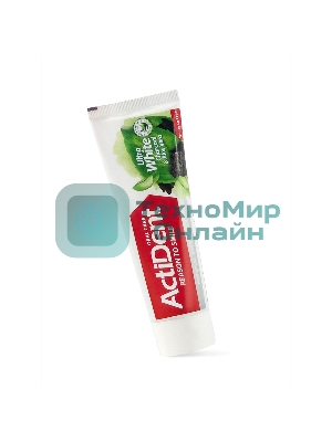 Зубная паста Active ACTIDENT отбеливающая Уголь и Алоэ вера Ultra White, без парабенов 100 г (512901006)