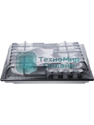 Газовая варочная панель Maunfeld EGHE.64.3STS-EB/G, 4 конфорки, эмалированная сталь, черный