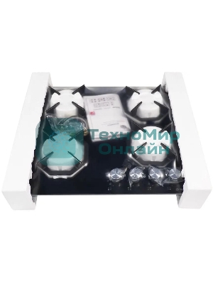 Газовая варочная панель Maunfeld EGHG.64.2CB/G, 4 конфорки, закаленное стекло, черный