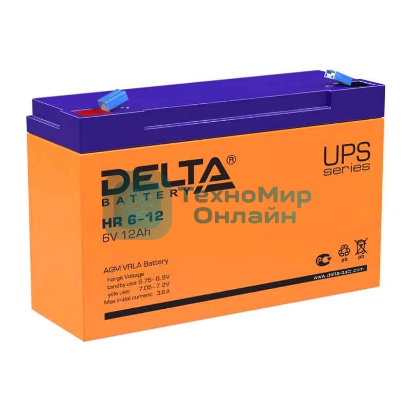Батарея для ИБП Delta HR 6-12 (6V, 12Ah)