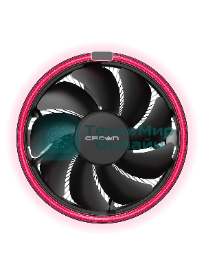 Кулер для процессора Crown CM-1150PWM RED v2 черный, 105 мм, алюминий, 1800 об/мин, 26.3 дБ, 4 pin, 115 Вт, 70 мм