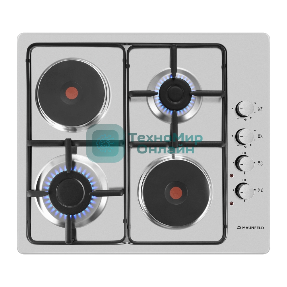 Комбинированная варочная панель Maunfeld EEHS.64.5ES/KG независимая, нержавеющая сталь