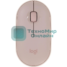 Мышь беспроводная Logitech Pebble M350 розовый, 1000 dpi, радиоканал, Bluetooth, USB, кнопки - 3