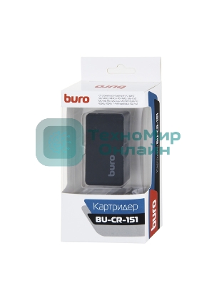 Кард-ридер USB 2.0 Buro BU-CR-151 черный