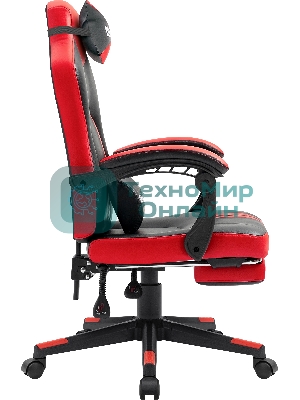 Кресло Defender DIABLO BLACK/RED черный/красный, экокожа, подставка для ног