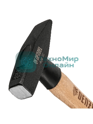 Молоток слесарный Denzel 400 г, кованый квадратный боек, буковая рукоятка