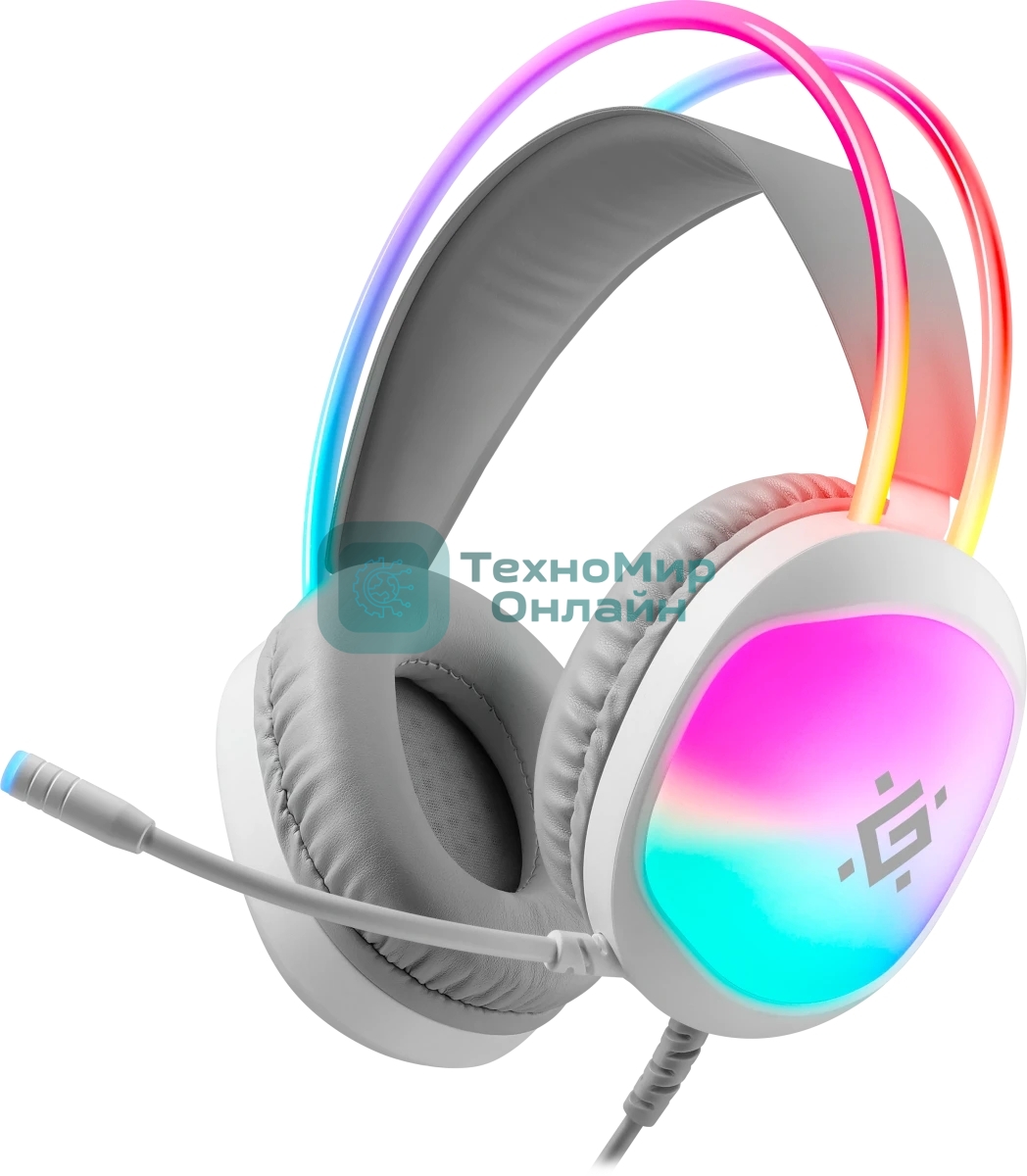 Гарнитура Defender Eclipse белый, проводная, подсветка